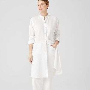 Eileen Fisher Organic Linen Tunic Dress, white, size L